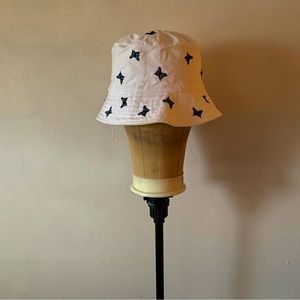 White butterfly bucket hat